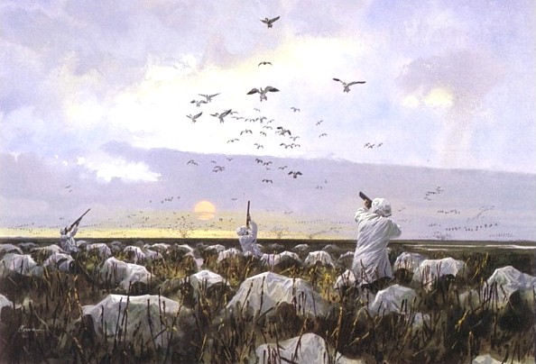 RAGS TO RICHES JOHN COWAN Texas Goose Hunting Print  